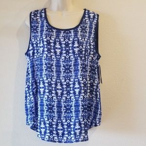 ❣VALERIE STEVENS Blue Scoop Neck Sleeveless Top❣